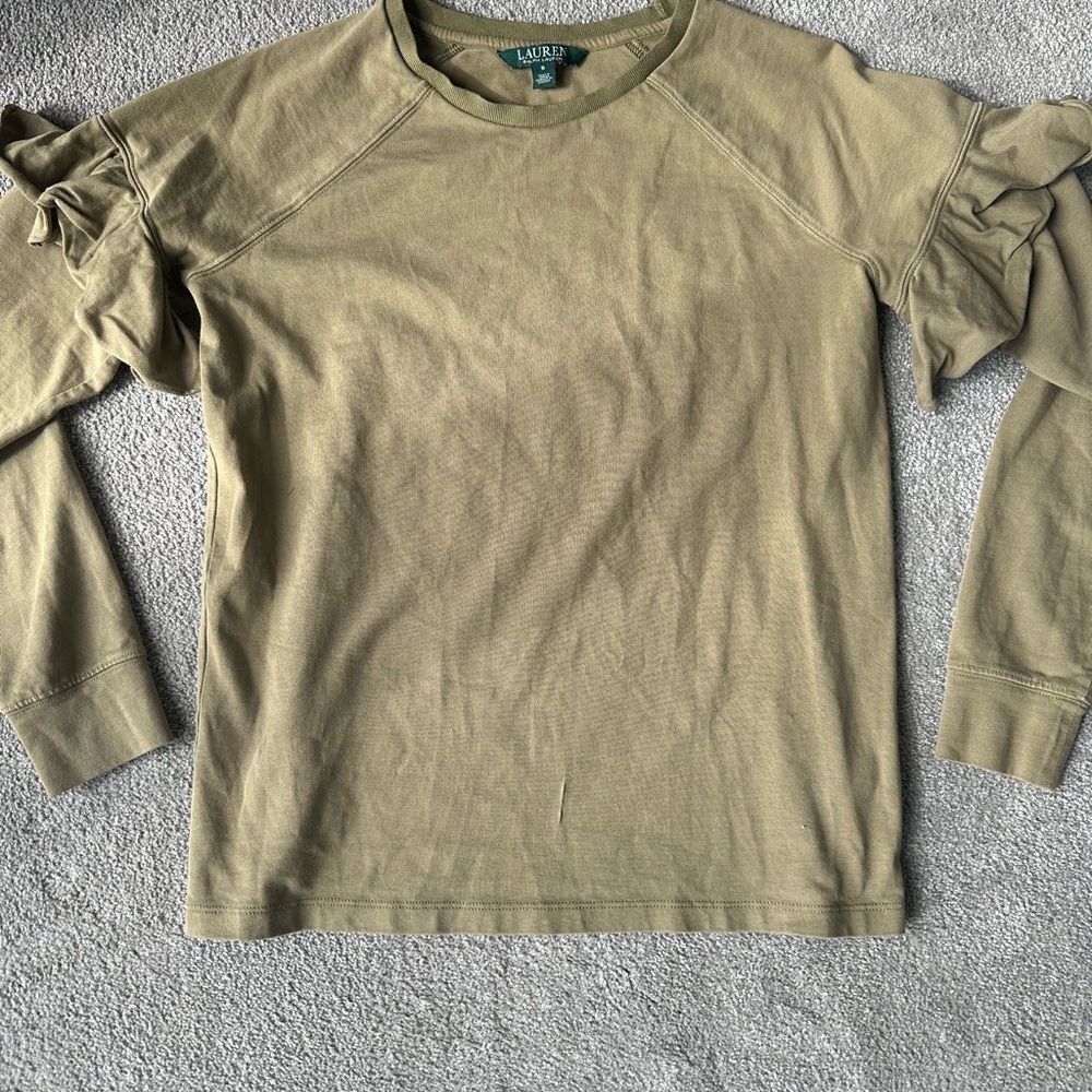Ralph lauren ruffle long sleeve shirt